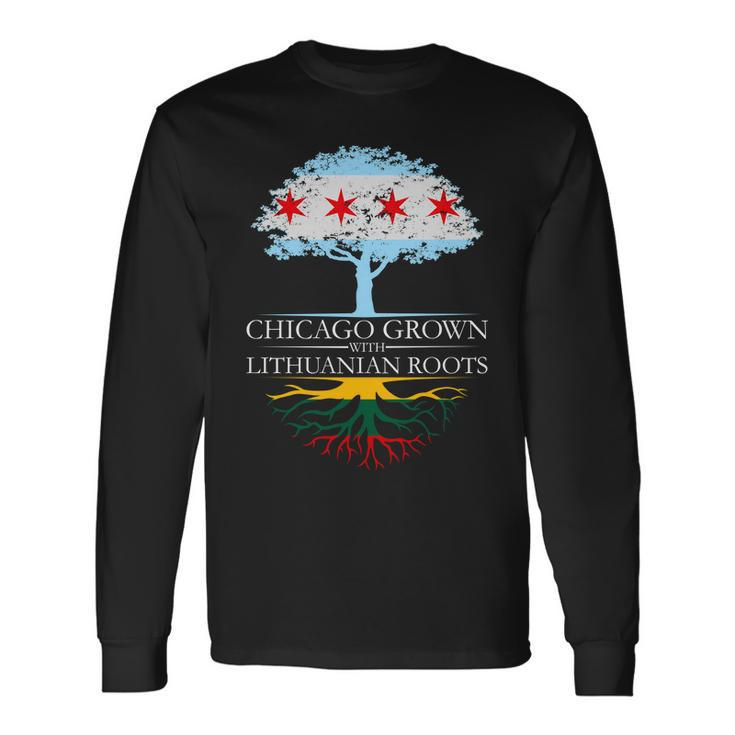 Chicago Grown With Lithuanian Roots Tshirt Long Sleeve T-Shirt Gifts ideas