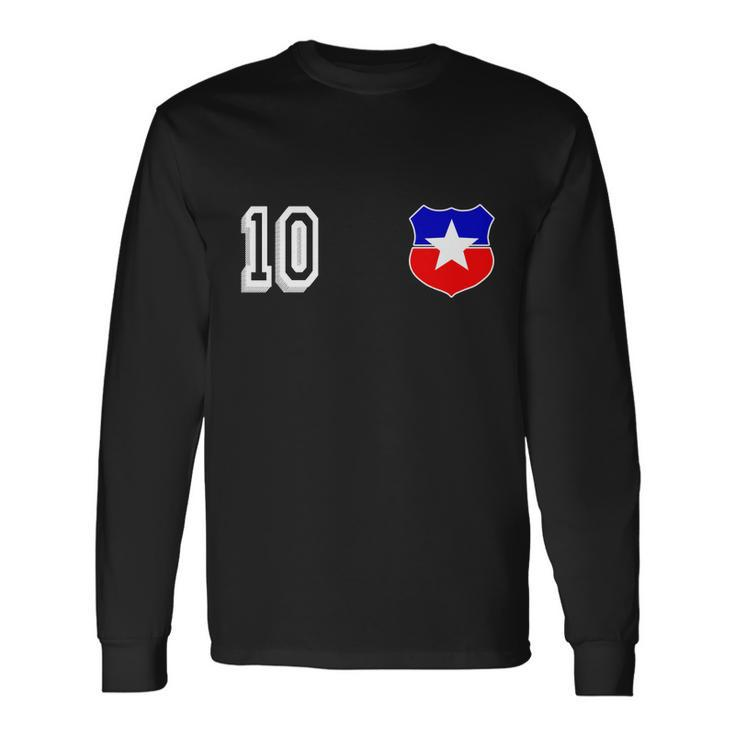 Chile Soccer La Roja Jersey Number Long Sleeve T-Shirt