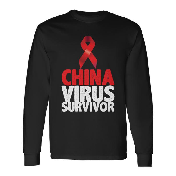 China Virus Survivor Tshirt Long Sleeve T-Shirt