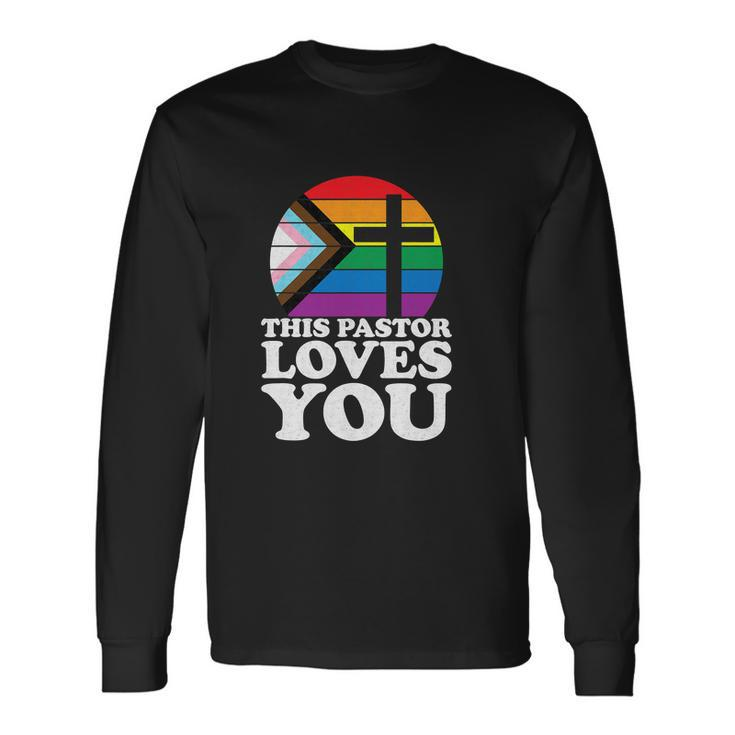 Christian Ally Inclusive Pride Clergy This Pastor Loves You Long Sleeve T-Shirt