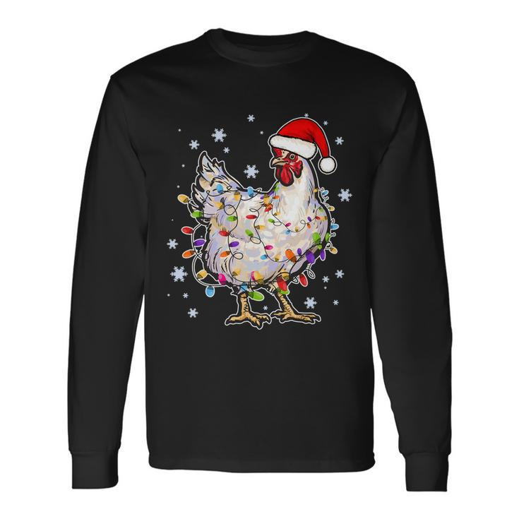 Christmas Santa Chicken Tshirt Long Sleeve T-Shirt