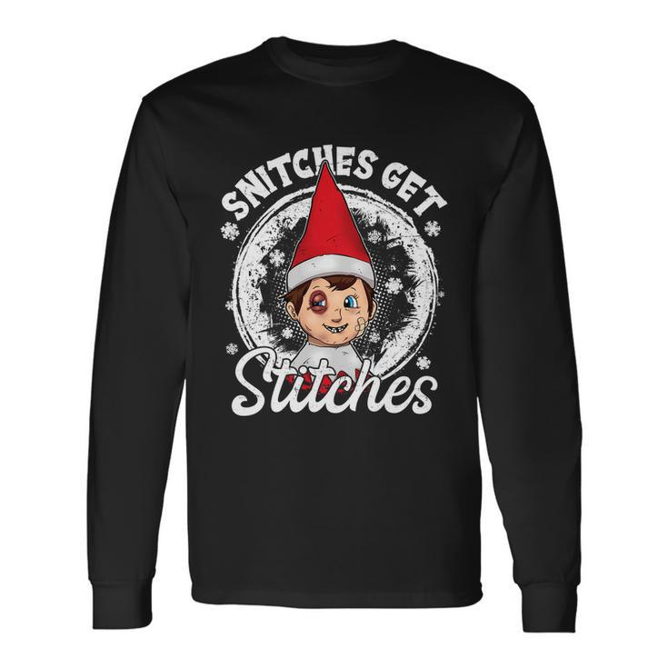 Christmas Snitches Get Stitches Tshirt Long Sleeve T-Shirt Gifts ideas