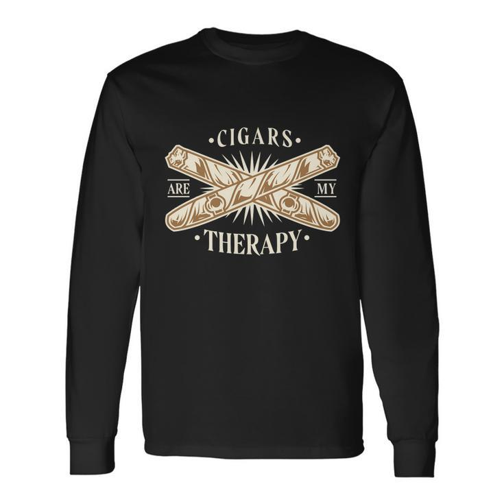 Cigars Are My Therapy Tshirt Long Sleeve T-Shirt