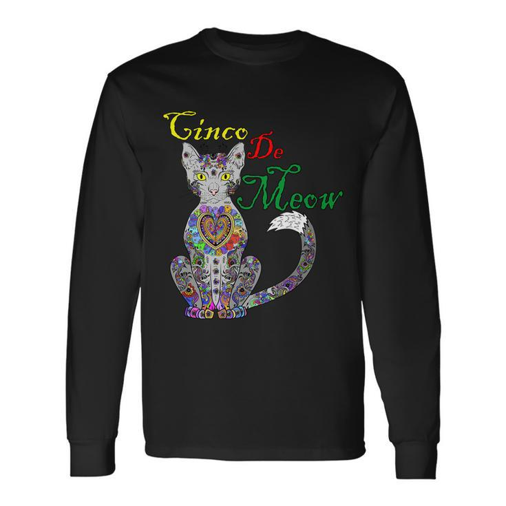 Cinco De Meow Mexican Cat Long Sleeve T-Shirt