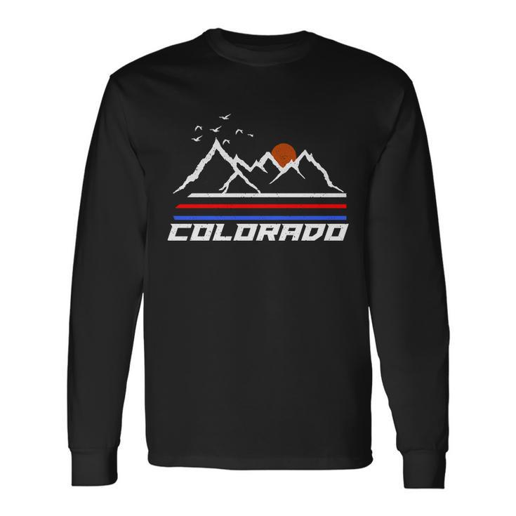 Colorado Mountains Retro Vintage Long Sleeve T-Shirt Gifts ideas