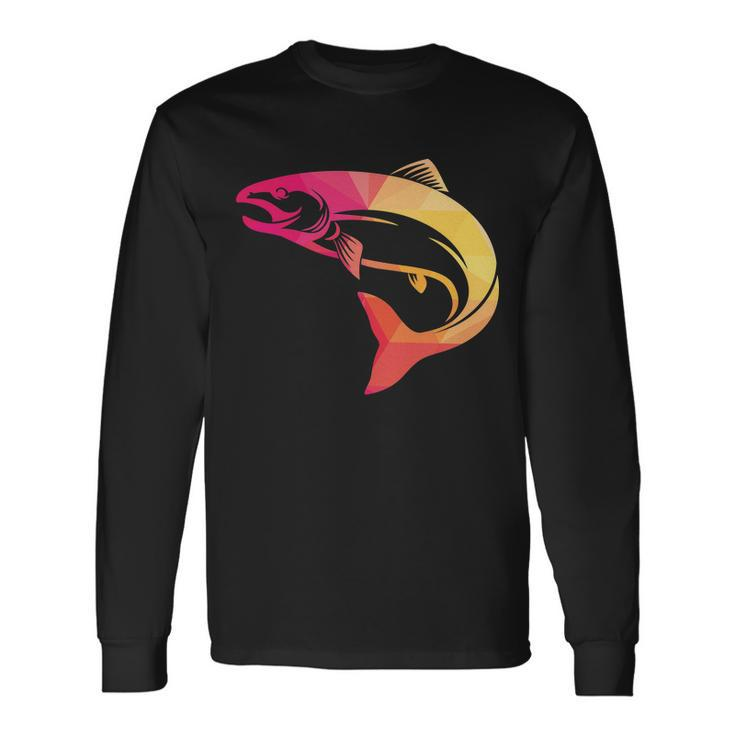Colorful Geometric Fish Long Sleeve T-Shirt