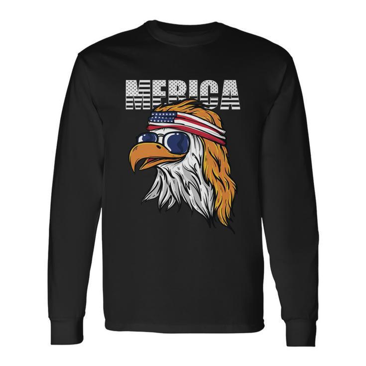 Cool Merica Eagle Mullet Usa 4Th Of July Long Sleeve T-Shirt