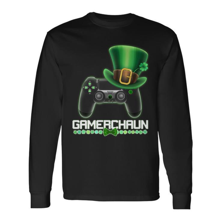 Cool St Patricks Day Gamerchaun Game Controller Leprechaun Long Sleeve T-Shirt