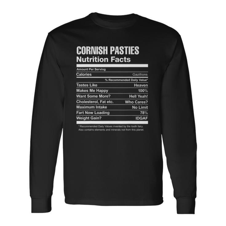 Cornish Pasties Nutrition Facts Long Sleeve T-Shirt T-Shirt