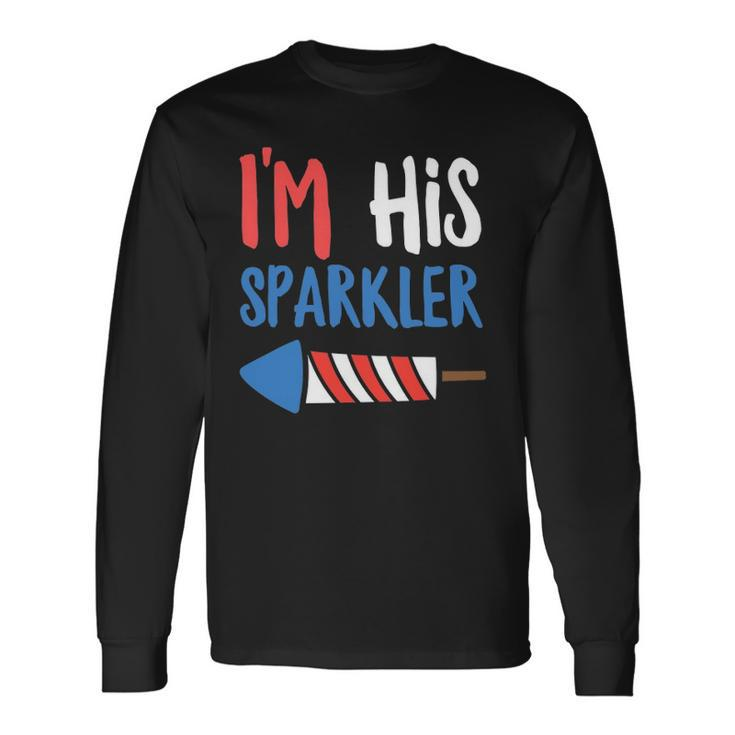 Couples Matching 4Th Of July Im His Sparkler Long Sleeve T-Shirt T-Shirt