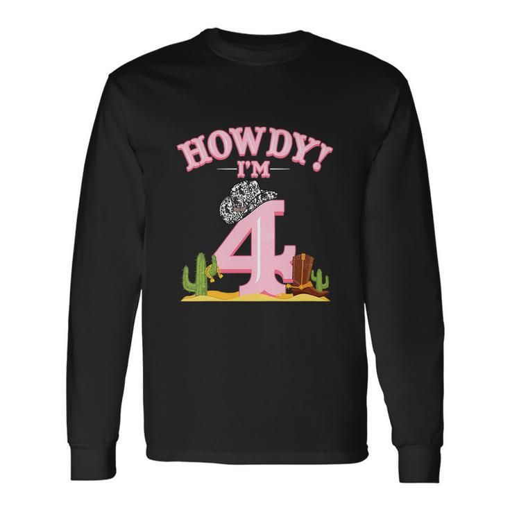 Cowgirl 4Th Birthday Western Country Southern Long Sleeve T-Shirt