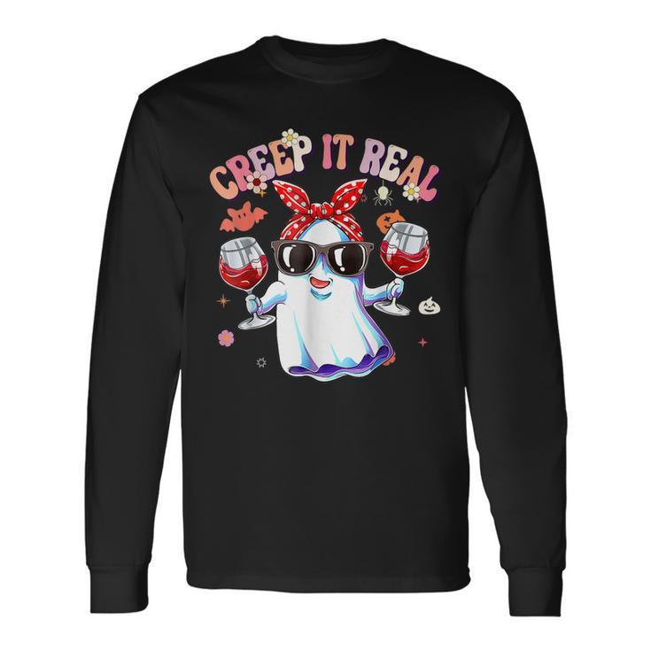Creep It Real Ghost Boys Girls Halloween Costume Long Sleeve T-Shirt Gifts ideas