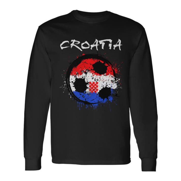 Croatia Soccer Ball Flag Long Sleeve T-Shirt