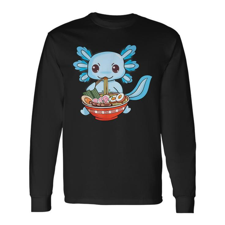 Cute Axolotl Ramen Noodles Anime Kawaii Boys N Girl Men Women Long Sleeve T-Shirt T-shirt Graphic Print