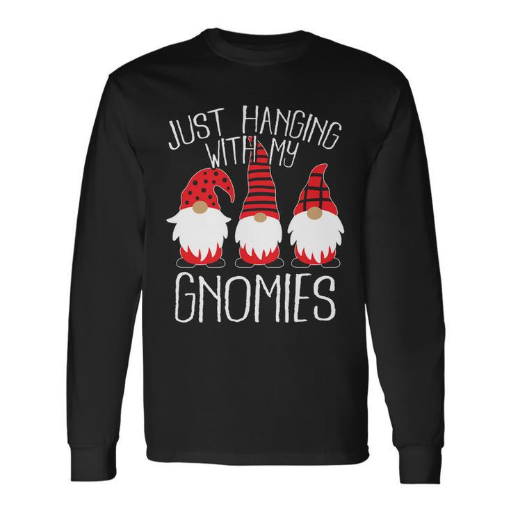 Cute Christmas Just Hanging With My Gnomies Tshirt Long Sleeve T-Shirt
