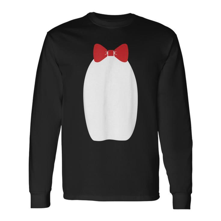 Cute Fancy Penguin Bow Tie Halloween Costume Men Women Long Sleeve T-Shirt T-shirt Graphic Print