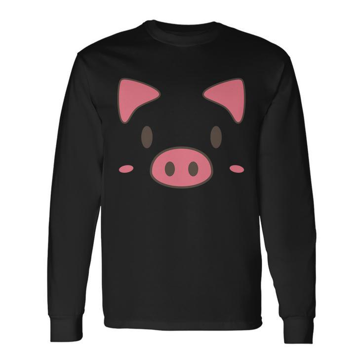 Cute Piggy Face Halloween Costume Long Sleeve T-Shirt