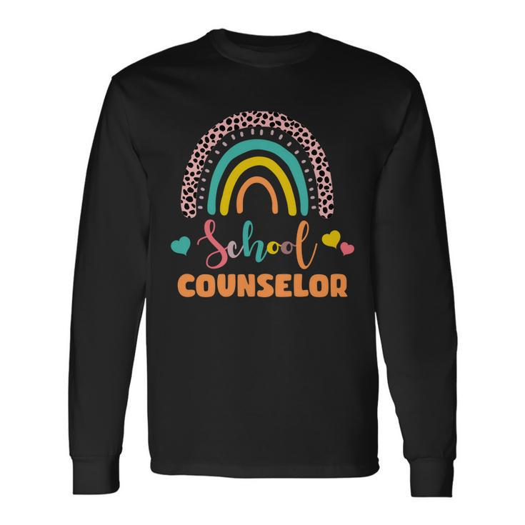 Cute School Counselor Rainbow Long Sleeve T-Shirt