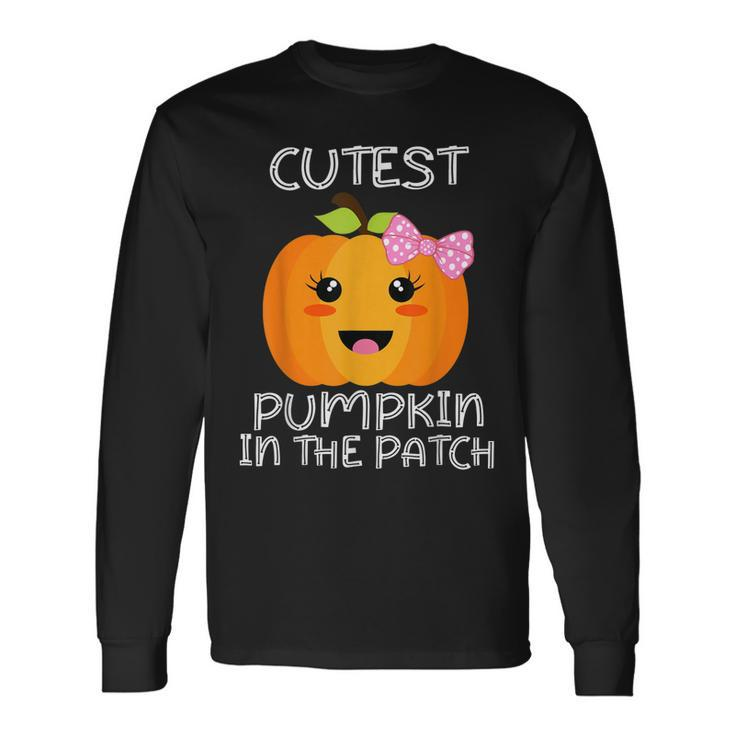 Cutest Pumpkin In The Patch Halloween Thanksgiving V5 Men Women Long Sleeve T-Shirt T-shirt Graphic Print