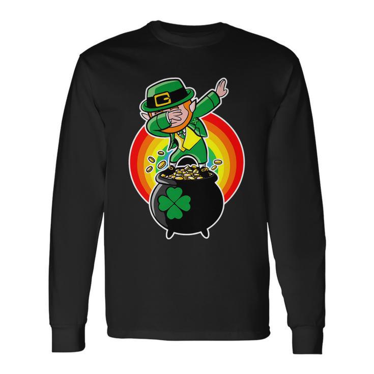 Dabbing Leprechaun Irish Dab St Patricks Day Long Sleeve T-Shirt