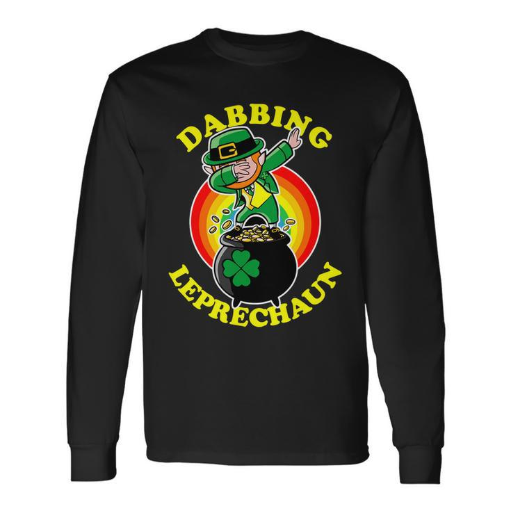 The Dabbing Leprechaun Irish Rainbow Dab St Patricks Day Long Sleeve T-Shirt