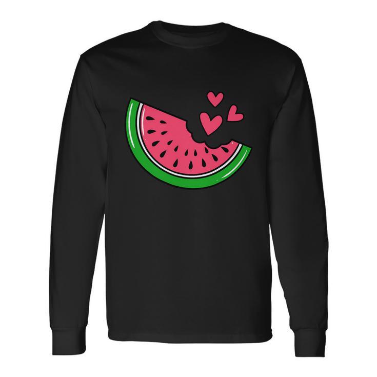 Dabbing Watermelon Kawaii Dab Summer Fruit Melon Lover Long Sleeve T-Shirt