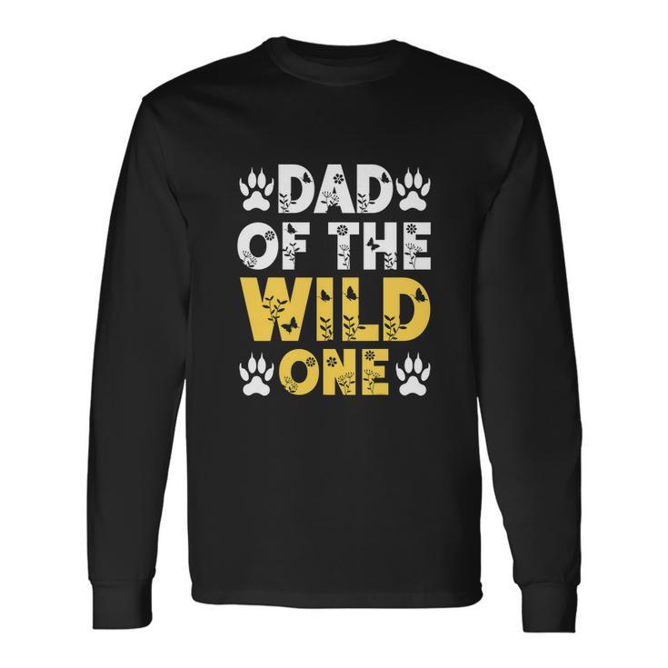 Dad Of The Wild One 1St Birthday Leopard Dad Boy Long Sleeve T-Shirt