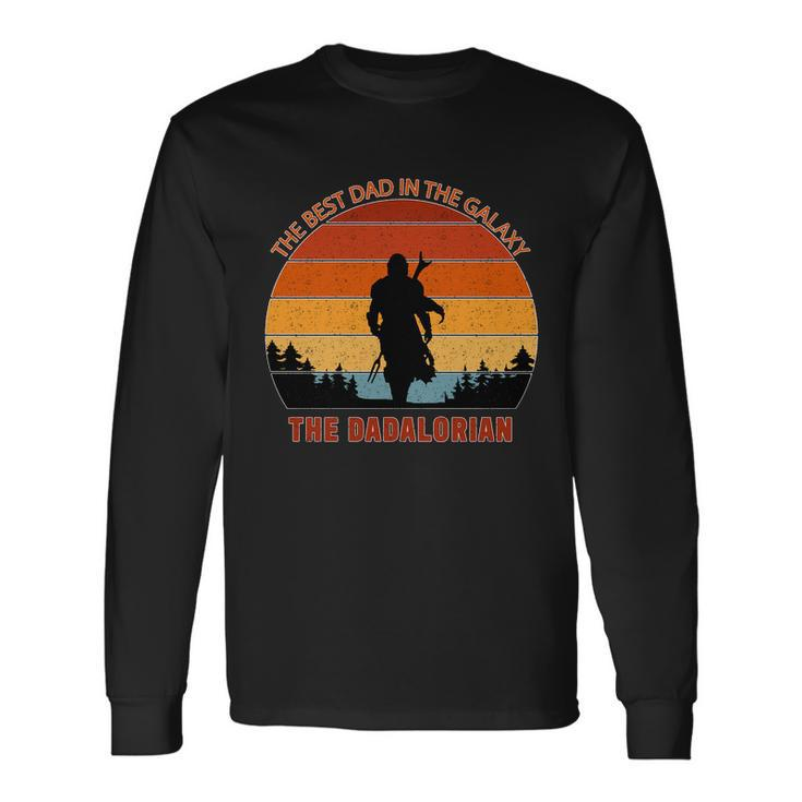 The Dadalorian Best Dad In The Galaxy Retro Vintage Long Sleeve T-Shirt