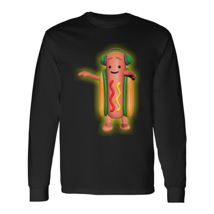 Dancing Hot Dog Filter Meme Tshirt Long Sleeve T-Shirt