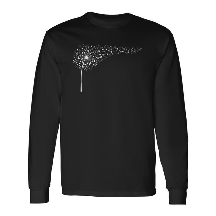 Dandelion Blowing Music Notes Cute Christmas Long Sleeve T-Shirt Gifts ideas