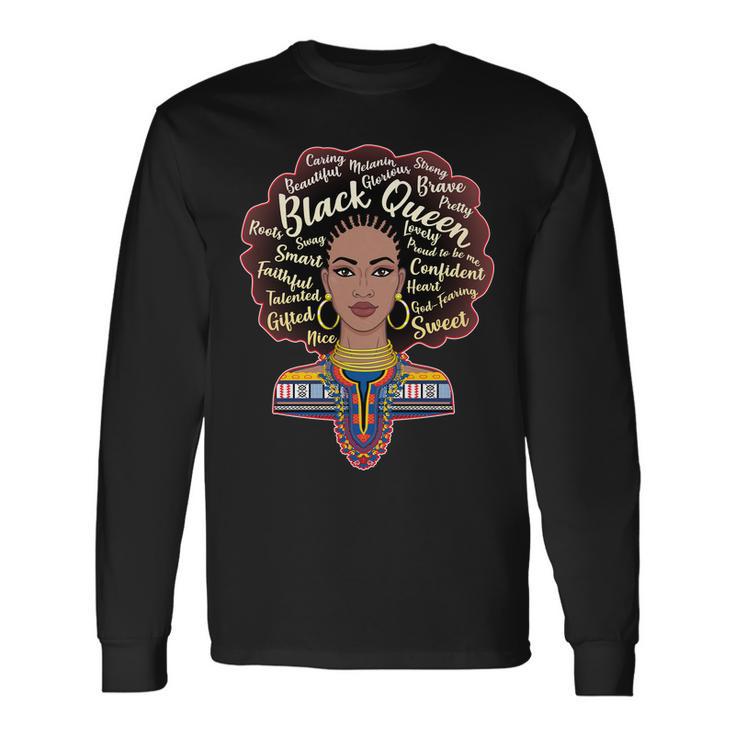 Dashiki Black Queen Long Sleeve T-Shirt