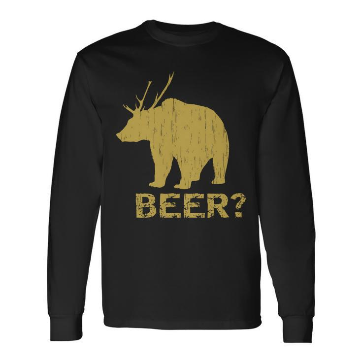 Deer Bear Beer Moose Elk Hunting Tshirt Long Sleeve T-Shirt