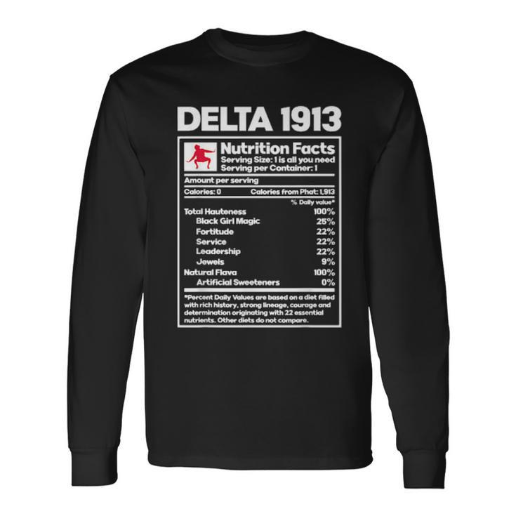 Delta-1913 Ingredients Elephant Sigma-Theta Nutrition Facts Men Women Long Sleeve T-Shirt T-shirt Graphic Print