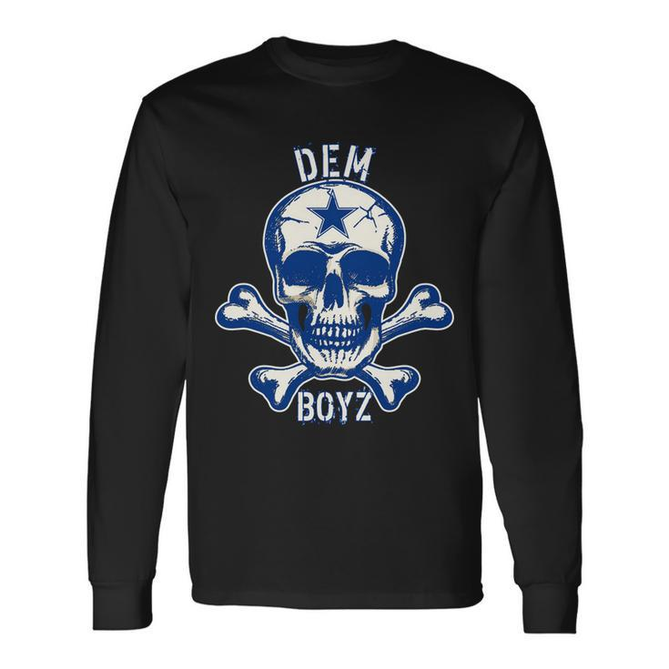 Dem Boyz Dallas Skull Crossbones Star Texas Fan Pride Long Sleeve T-Shirt