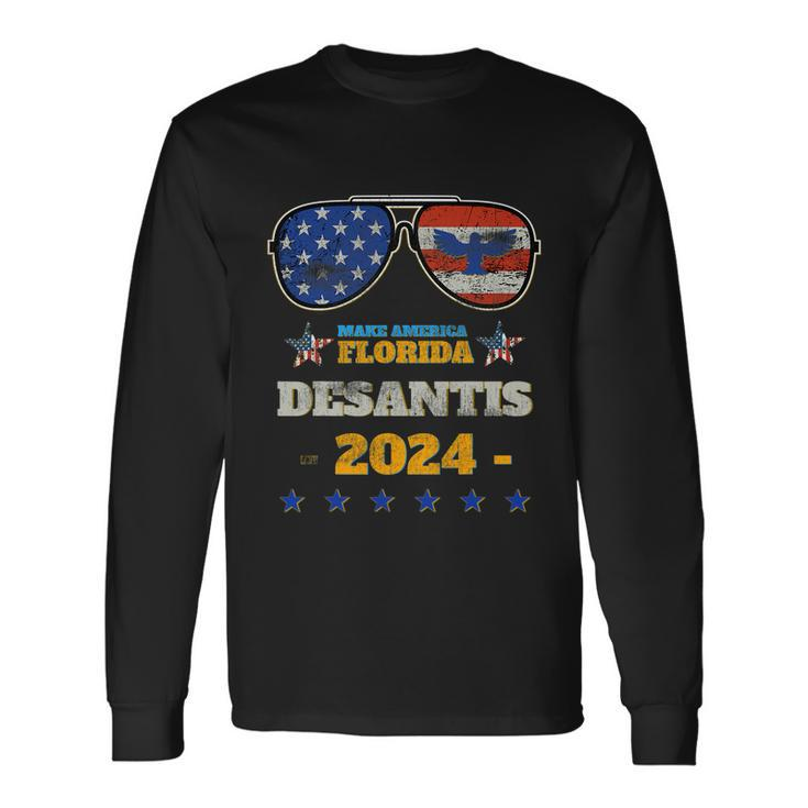 Desantis 2024 Lets Go Brandon 4Th Of July Long Sleeve T-Shirt