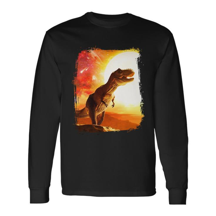 Desert Sun Galaxy Trex Dinosaur Long Sleeve T-Shirt