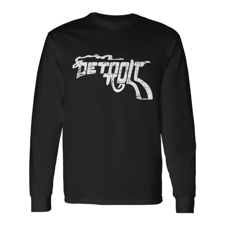 Detroit Gun N Smoke Revolver Tshirt Long Sleeve T-Shirt