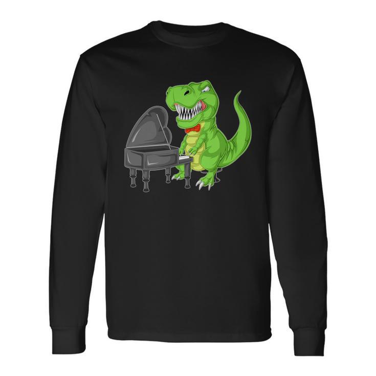 Dinosaur Piano Long Sleeve T-Shirt