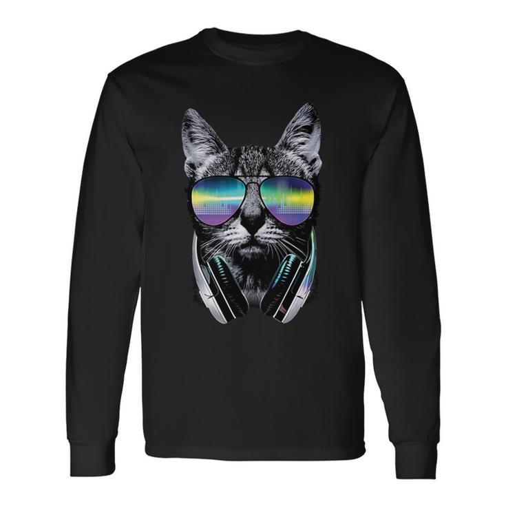 Dj Cat Tshirt Long Sleeve T-Shirt