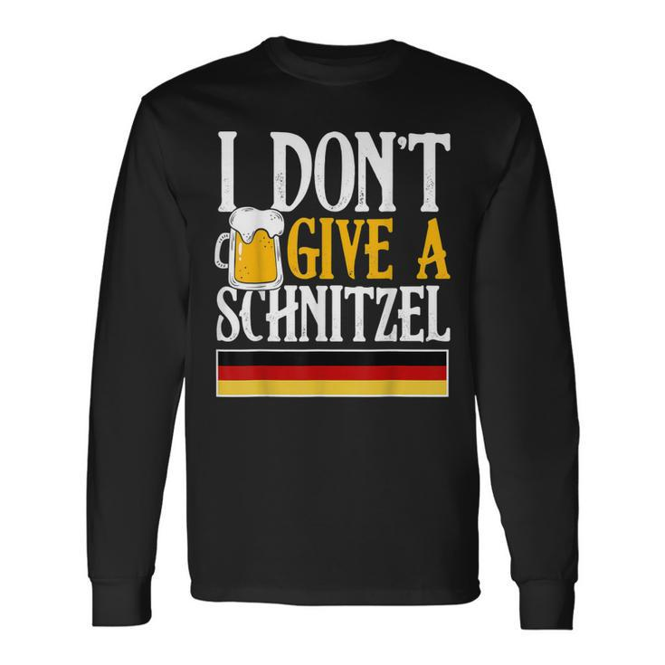 I Dont Give A Schnitzel German Beer Wurst Oktoberfest Men Women Long Sleeve T-Shirt T-shirt Graphic Print Gifts ideas