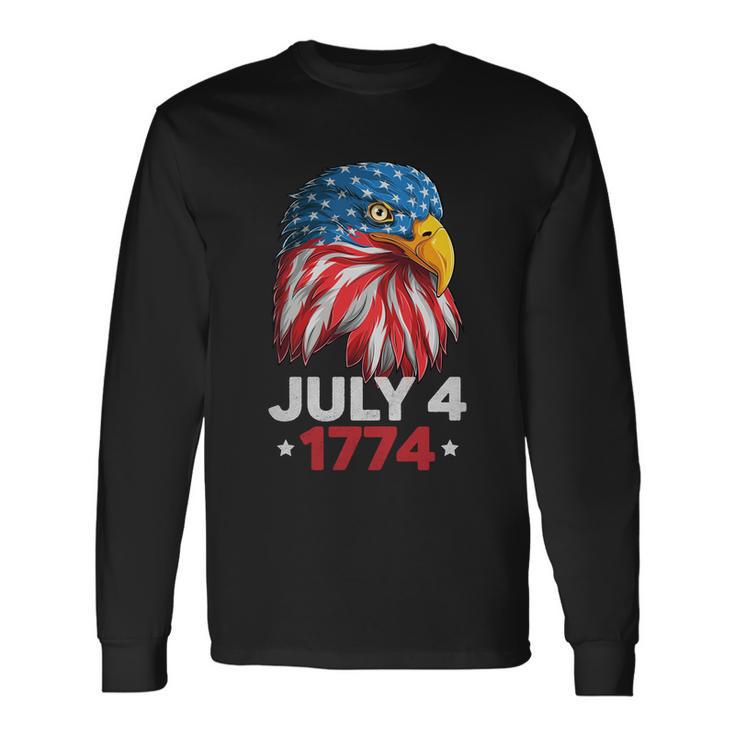 Eagle 4Th Of July Usa American Flag American Patriotic Eagle Long Sleeve T-Shirt