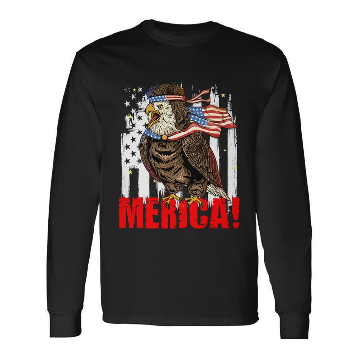 Eagle American Flag Usa Flag Mullet Eagle 4Th Of July Merica Long Sleeve T-Shirt