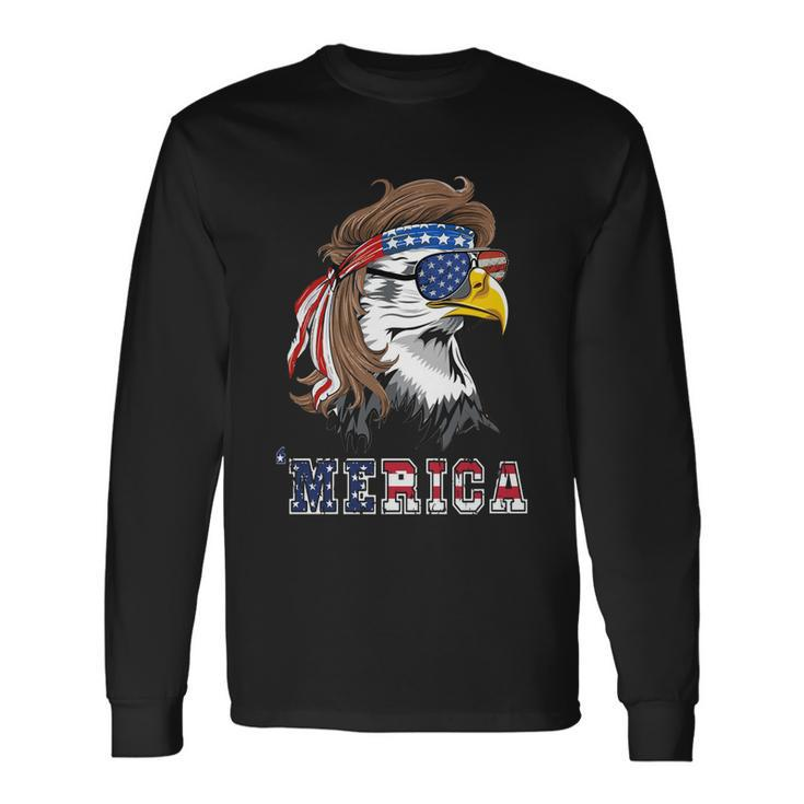 Eagle Mullet 4Th Of July American Usa Us Flag Merica Eagle Long Sleeve T-Shirt