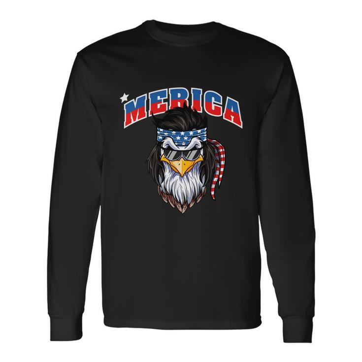 Eagle Mullet 4Th Of July Merica American Flag  Long Sleeve T-Shirt