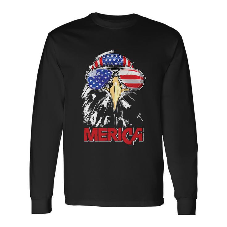 Eagle Mullet 4Th Of July Usa American Flag Merica Long Sleeve T-Shirt