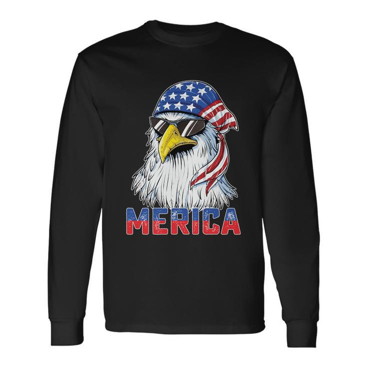Eagle Mullet 4Th Of July Usa American Flag Merica V10 Long Sleeve T-Shirt