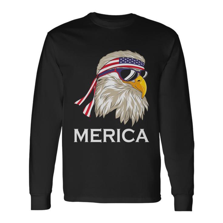 Eagle Mullet 4Th Of July Usa Merica 4Th Of July Long Sleeve T-Shirt