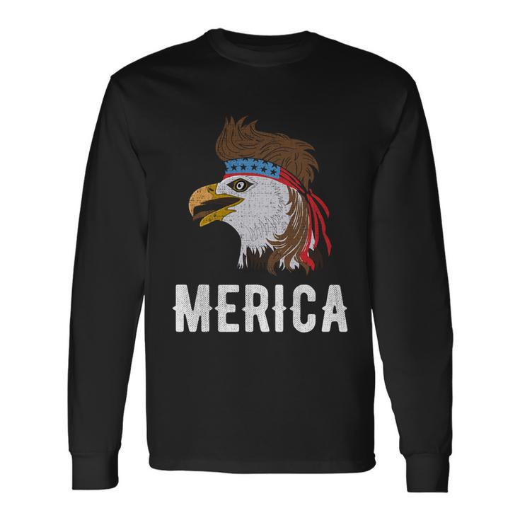 Eagle Mullet 4Th Of July Usa Patriot Merica Cool Long Sleeve T-Shirt