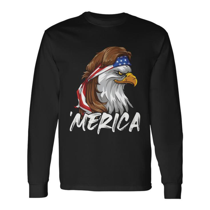 Eagle Mullet Merica 4Th Of July Usa American Flag Patriotic Great Long Sleeve T-Shirt Gifts ideas