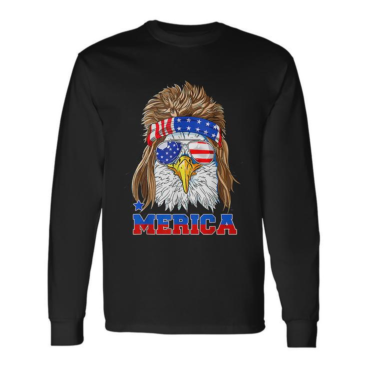Eagle Mullet Merica Shirt Men 4Th Of July American Flag Usa Long Sleeve T-Shirt